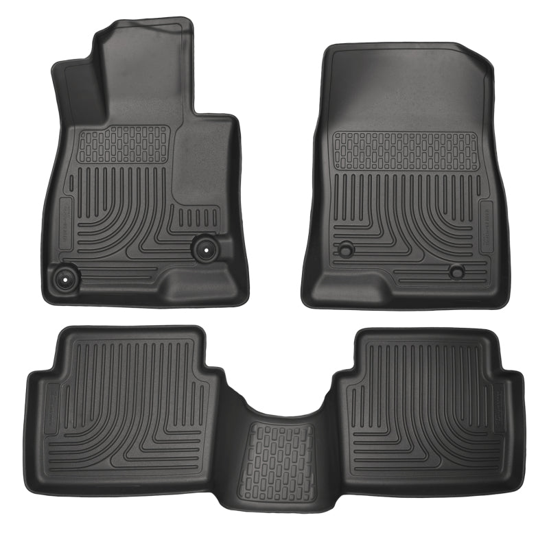 Husky Liners WeatherBeater 14 Mazda 3 Hatch&amp;Sedan Front &amp; Second Row Black Floor Liners