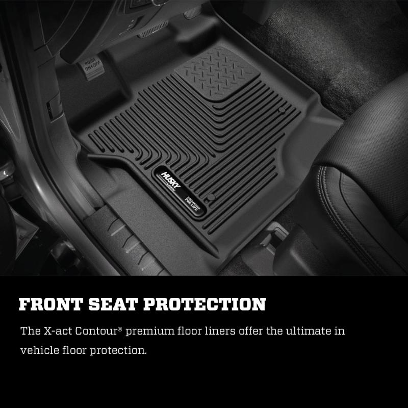 Husky Liners 21-23 Ford F-150 CC SC X-Act Contour Front &amp; Second Row Seat Floor Liners - Black