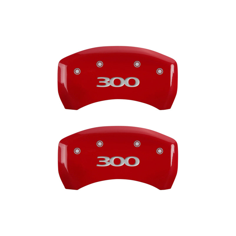 MGP 4 Caliper Covers Engraved Front &amp; Rear 300 Red finish silver ch