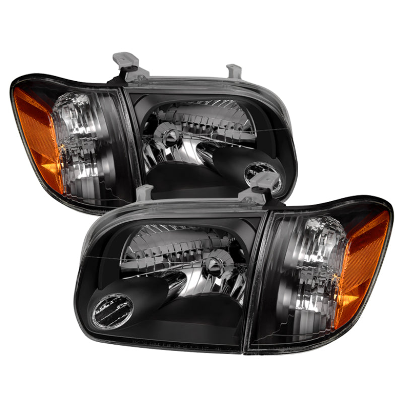 Xtune Toyota Tundra Double Cab 05-06 OEM Style Headlights &amp; Corner Lights Black HD-JH-TTUN05-AM-BK