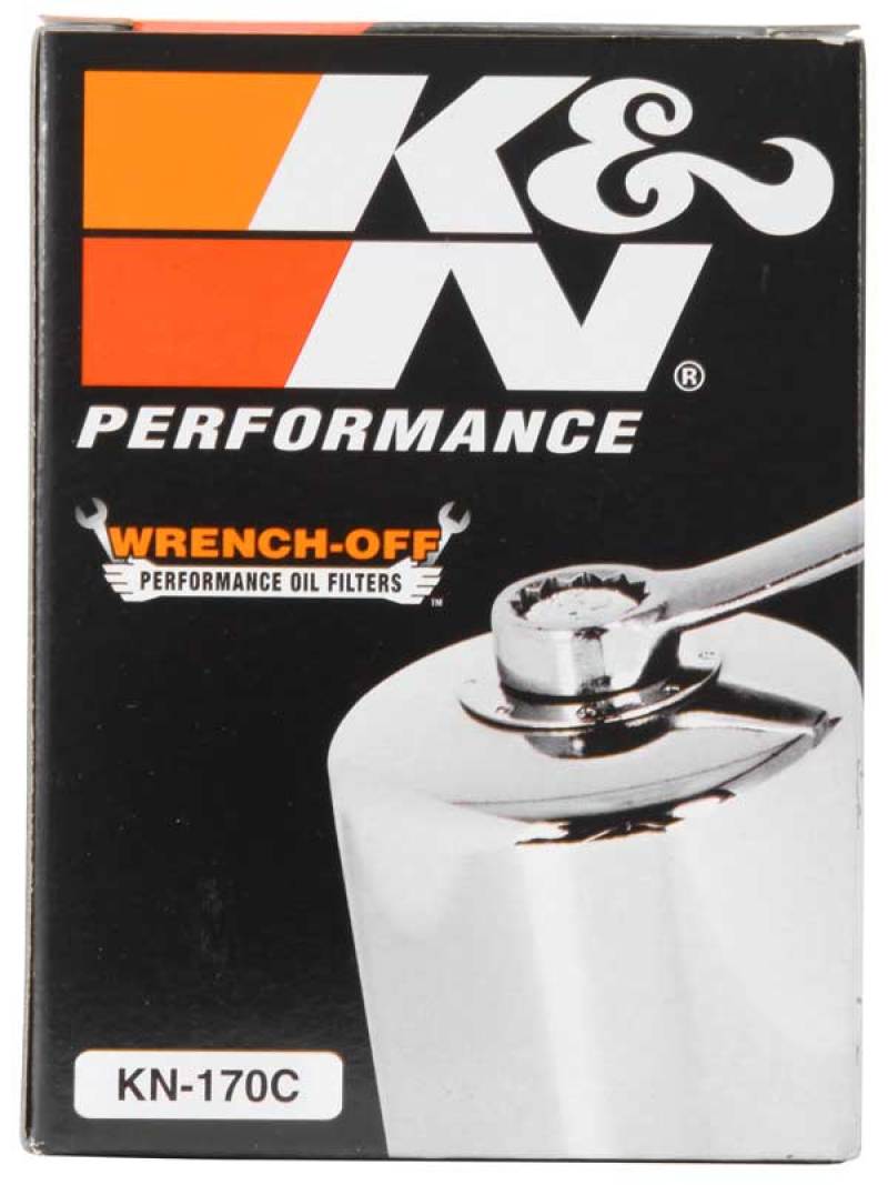 K&amp;N Harley Davidson 3in OD x 4.063in H Chrome Oil Filter