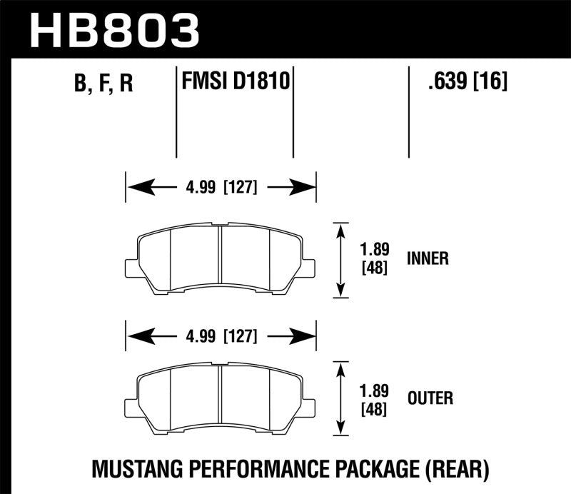 Hawk 15-17 Ford Mustang Performance DTC-60 Rear Brake Pads