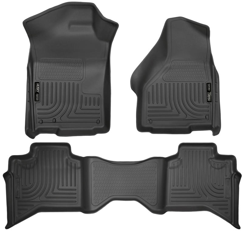 Husky Liners 09-12 Dodge Ram 1500 Quad Cab WeatherBeater Black Front &amp; Second Seat Floor Liner