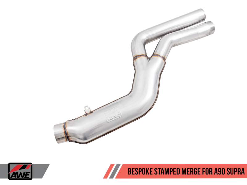 AWE 2020 Toyota Supra A90 Non-Resonated Touring Edition Exhaust - 5in Chrome Silver Tips