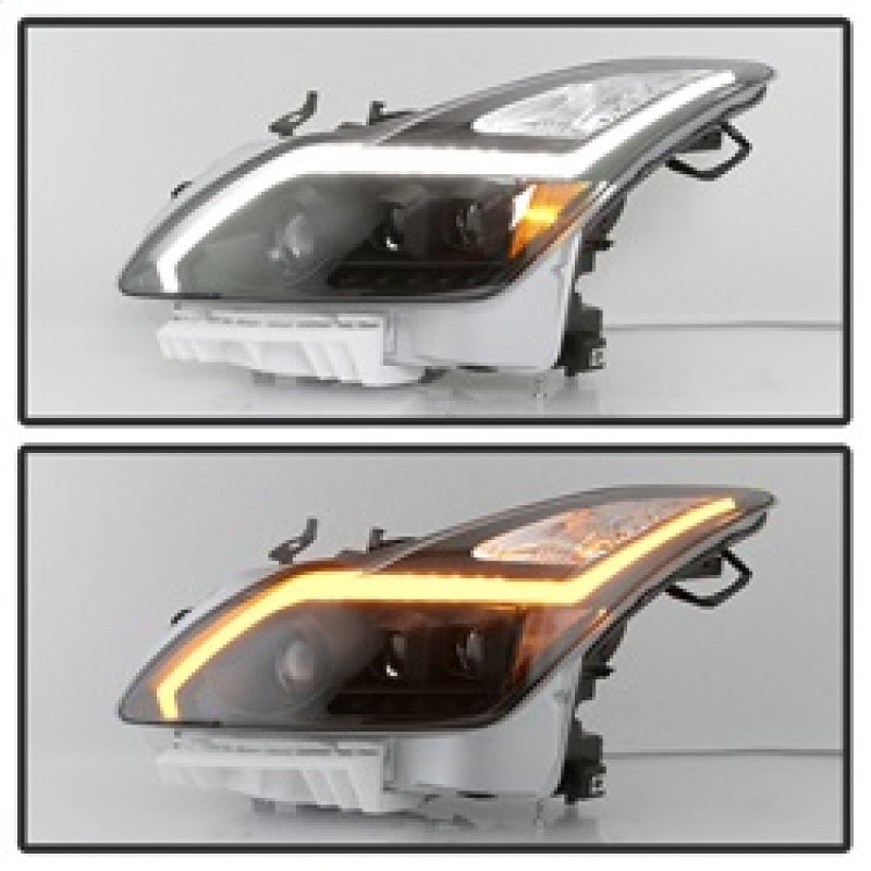 xTune Infiniti G37 Coupe (non-AFS) 08-15 Projector Headlights - Black PRO-JH-IG3708-2D-LB-BK