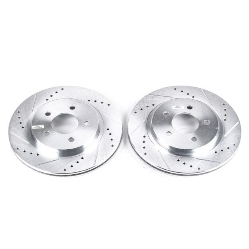 Power Stop 05-14 Ford Mustang Rear Evolution Drilled &amp; Slotted Rotors - Pair