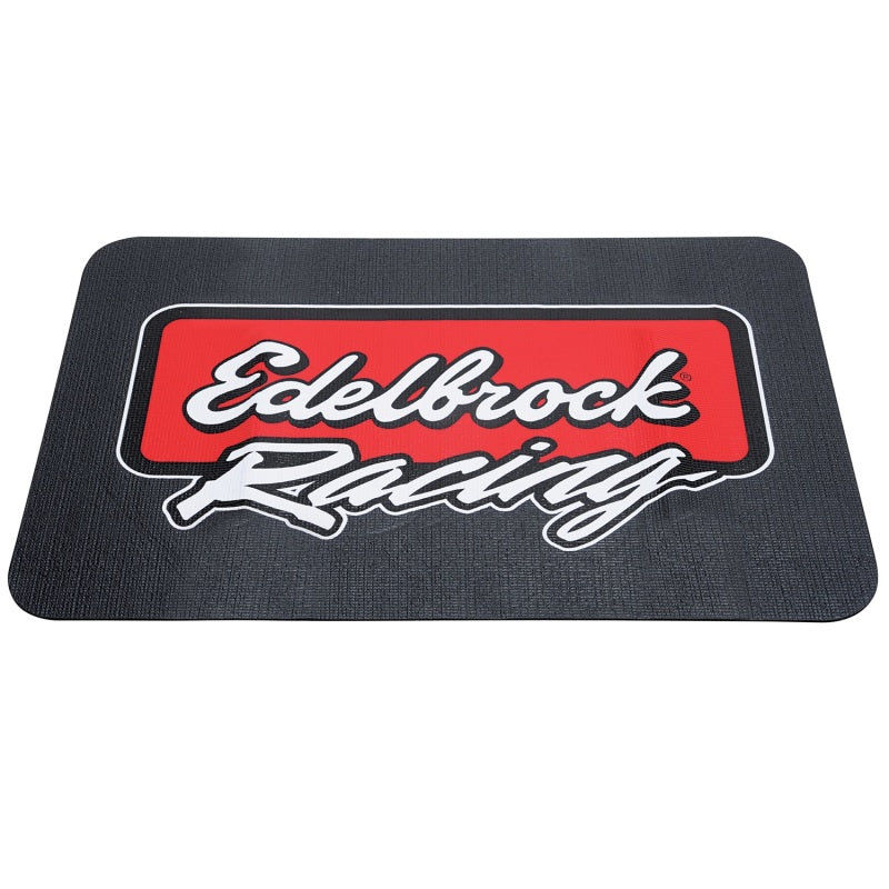 Edelbrock Racing Fender Cover - PVC Foam Mat - 2 Color Printed Edelbrock Racing Logo