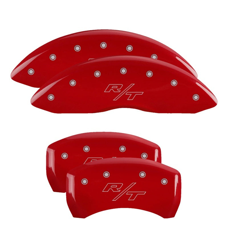 MGP 4 Caliper Covers Engraved Front &amp; Rear Vintage Style/RT Red finish silver ch