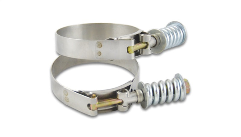 Vibrant SS T-Bolt Clamps Pack of 2 Size Range: 2.94in to 3.24in OD For use w/ 2.75in ID Coupling