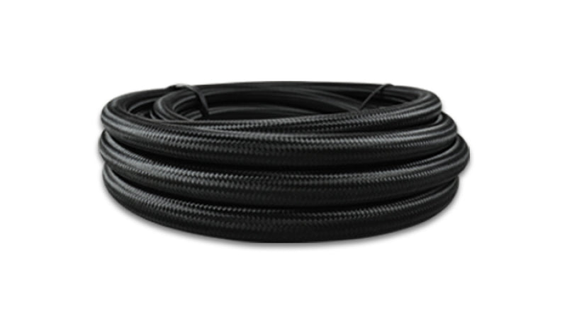Vibrant -4 AN Black Nylon Braided Flex Hose w/ PTFE liner (10FT long)