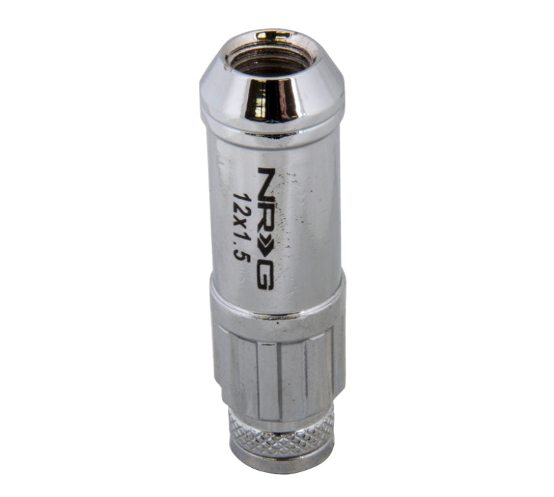 NRG 700 Series M12 X 1.5 Steel Lug Nut w/Dust Cap Cover Set 21 Pc w/Locks &amp; Lock Socket - Silver