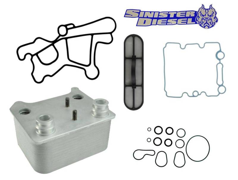 Sinister Diesel 03-07 Ford Powerstroke 6.0L Oil Cooler Kit (Includes Gaskets &amp; O-Rings)