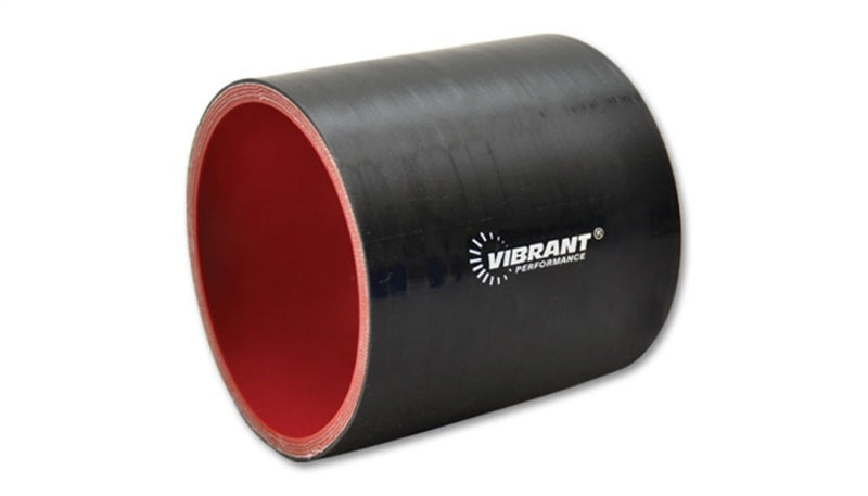 Vibrant 4 Ply Reinforced Silicone Straight Hose Coupling - 2.25in I.D. x 3in long (BLACK)