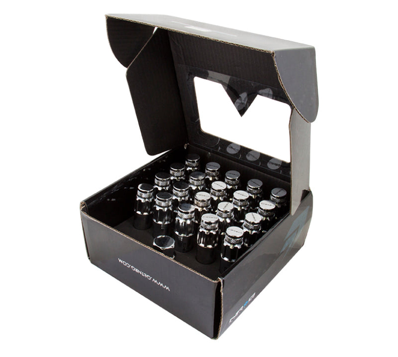 NRG 700 Series M12 X 1.25 Steel Lug Nut w/Dust Cap Cover Set 21 Pc w/Locks &amp; Lock Socket - Silver