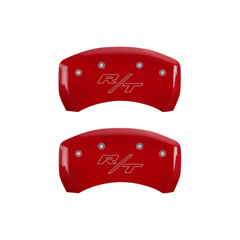 MGP 4 Caliper Covers Engraved Front &amp; Rear Vintage Style/RT Red finish silver ch