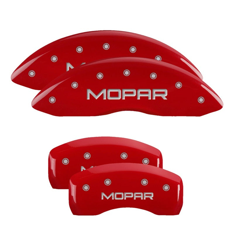 MGP 4 Caliper Covers Engraved Front &amp; Rear C5/Corvette Red finish silver ch