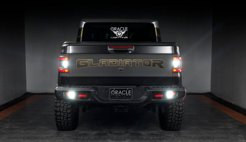 Oracle Jeep Gladiator JT Rear Bumper LED Reverse Lights w/ Plug &amp; Play Harness - 6000K SEE WARRANTY