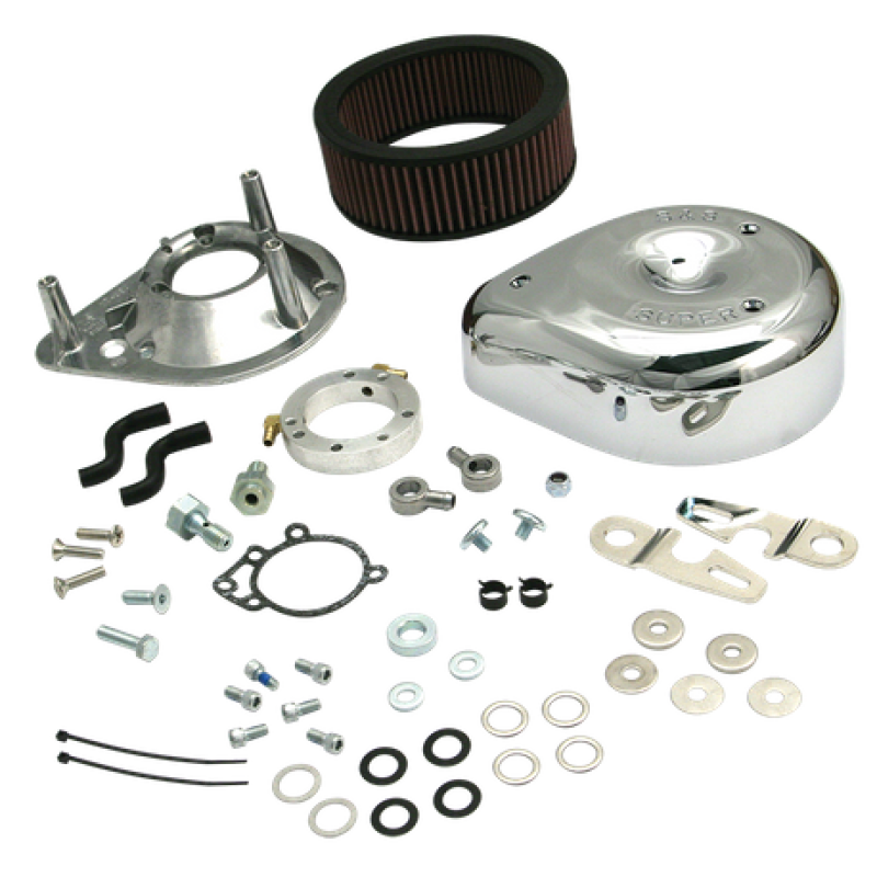 S&amp;S Cycle 91-06 Carbureted XL Sportster Models Teardrop Air Cleaner Kit - Chrome
