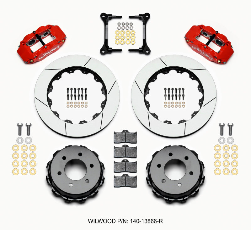Wilwood Narrow Superlite 4R RearTruck Kit 14.25in Red 2012-Up Ford F150 (6 lug)