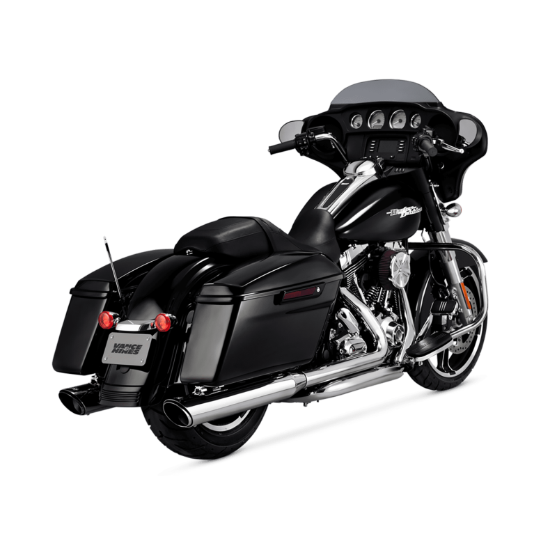 Vance &amp; Hines HD Dresser 17-22 Twin Slash Round Chrome Slip-On Exhaust