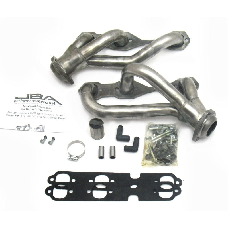 JBA 88-95 &amp; 02-03 GM S-Truck 4.3L V6 4WD 1-1/2in Primary Raw 409SS Cat4Ward Header