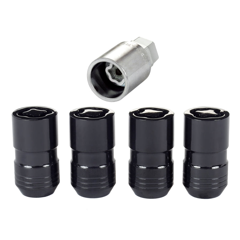 McGard Wheel Lock Nut Set - 4pk. (Cone Seat) M14X1.5 / 21mm &amp; 22mm Dual Hex / 1.639in. L - Black