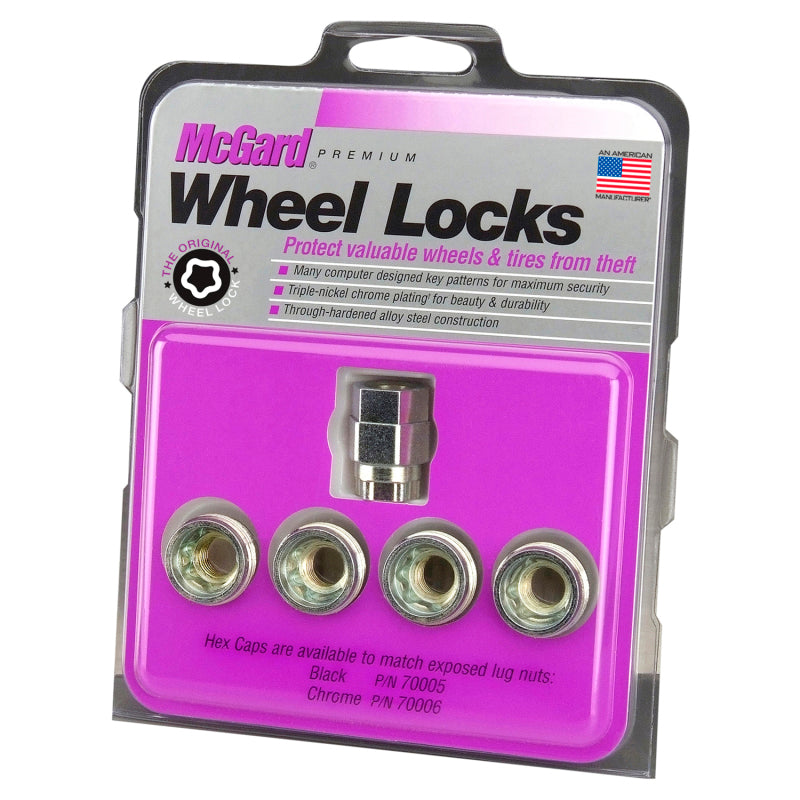 McGard Wheel Lock Nut Set - 4pk. (Under Hub Cap / Cone Seat) 1/2-20 / 3/4 &amp; 13/16 Hex / .775in. L