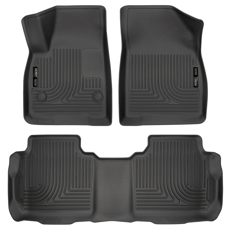 Husky Liners Weatherbeater 17-23 Cadillac XT5 / 17-23 GMC Acadia Front &amp; 2nd Seat Floor Liners - Blk