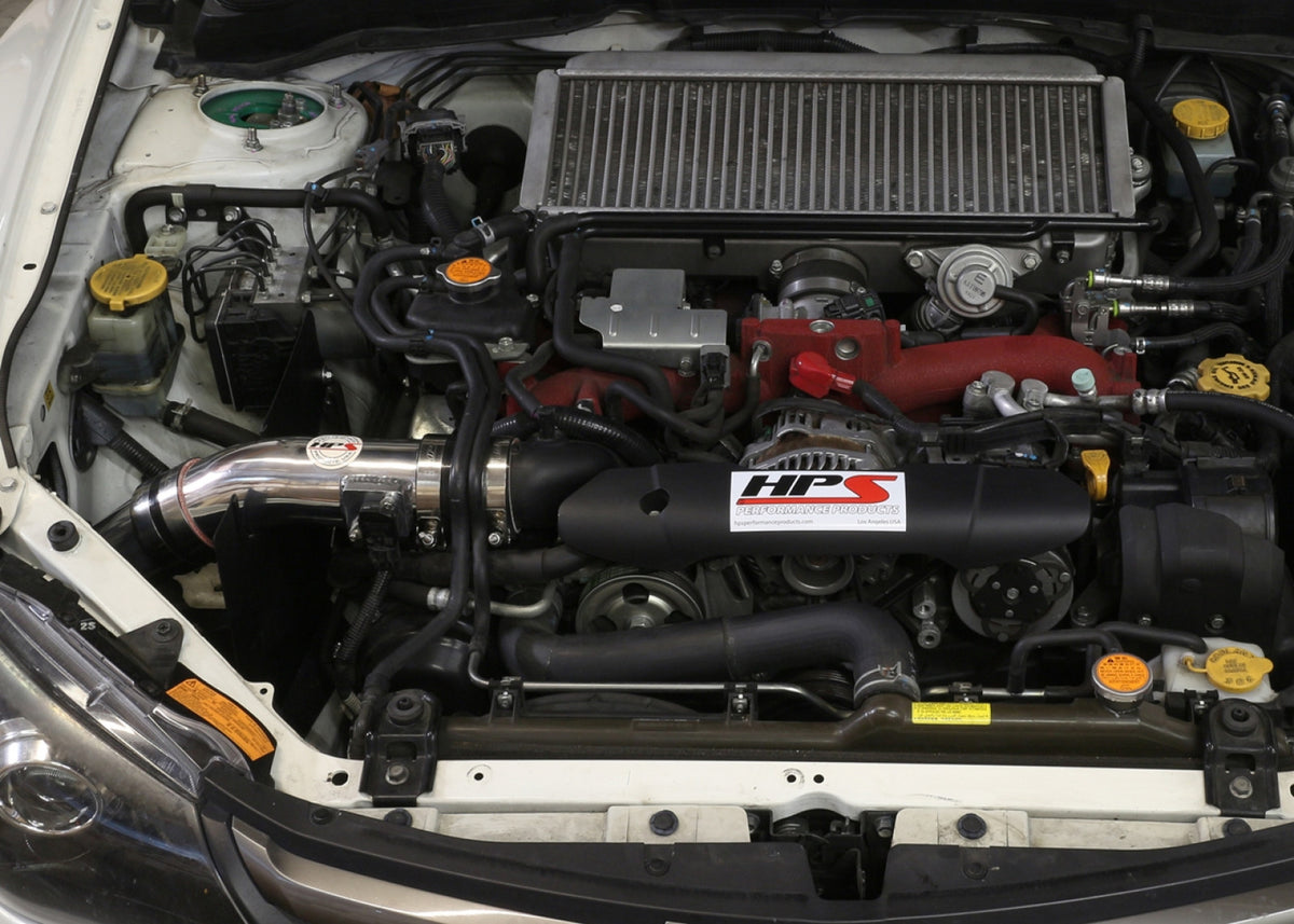 HPS Performance Polish Cold Air Intake Kit for 08-14 Subaru WRX 2.5L Turbo